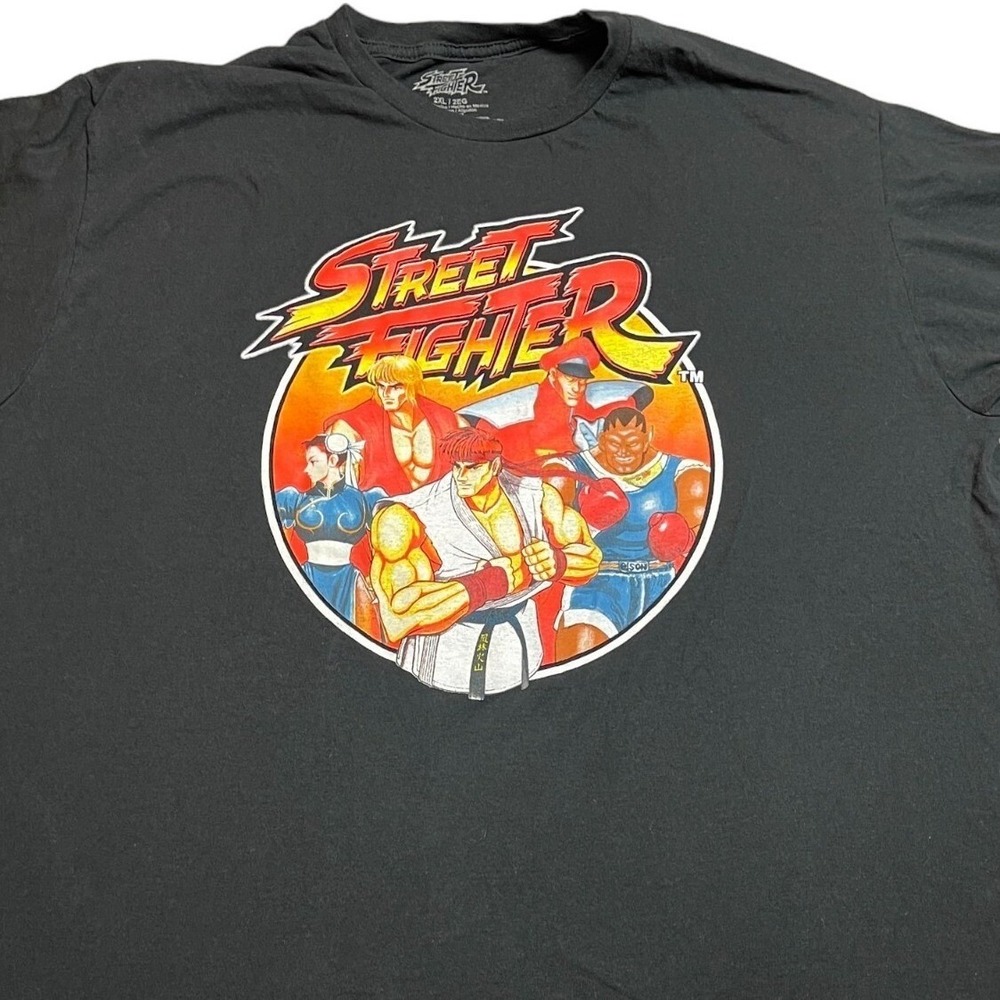 Street Fighter Shirt Mens 2xl black capcom graphic game 90s arcade retro